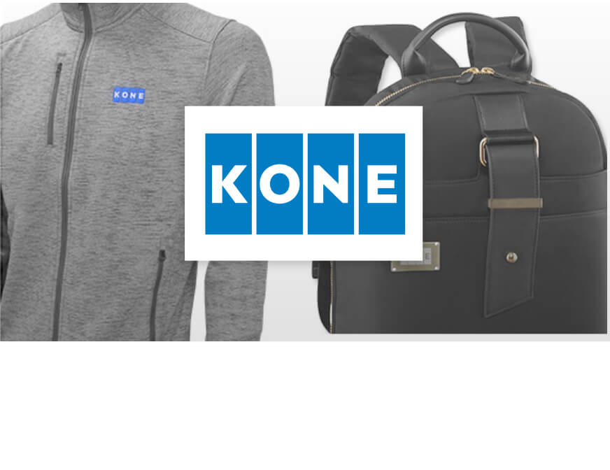 Sourcing promotional products for KONE employee gifts and corporate swag